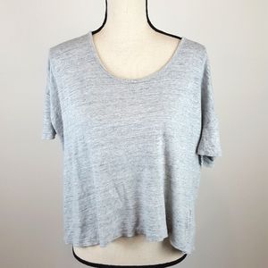 J.Crew Knit Goods 100% linen gray oversized womens T-shirt size small